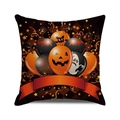 Halloween pillow cover featuring watercolor pumpkin balloons and black diamond patterns - 18x18 Inch / Halloween Balloon Combination Style (20)