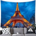 French Eiffel Tower night scene wall tapestry for home decor above sofa in living room - 150x100(Peach Skin) / Tower Night View (4)