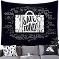Tapiz de pared vintage en blanco y negro maleta Safe Travel para decoración de casa - Piel de Melocotón-Maleta (1) / 150cmx100cm