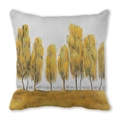 Golden autumn oil painting landscape print on square peach skin pillow cover for home decor - Nordic Modern Golden Trees (32)