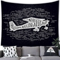 Tapiz de pared vintage con silueta de avión blanco y texto de libertad en tela negra - Piel de Melocotón-Avión Cielo Estrellado (6) / 150cmx100cm
