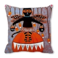 Federa decorativa di Halloween con gatto nero su zucca e scritta Trick or Treat colorata - Black Cat Pumpkin Trick Or Treat (36)