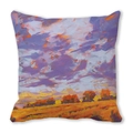 Impressionist sunset landscape print pillowcase on peach skin fabric cushion cover - Pink Purple Cloud Impression Field (37)