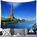 Eiffel Tower landscape tapestry hanging above a modern sofa for home decor - 15 / 100x70(Peach Skin)
