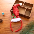 Glitzernder roter Pailletten-Weihnachtsmützen-Haarreif mit Stechpalmen-Detail für Feste - Roter Pailletten Weihnachtsmütze Haarreif