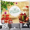 Detail of Christmas wall tapestry featuring Santa Claus, gifts and golden bokeh background - Golden Bokeh And Santa Branch Style (17) / 100x70cm