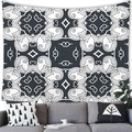 Bohemian tapestry with black and white geometric mandala patterns for home wall decor - Black White Gray Mandala Geometric(12) / 100x70(Short Plush)