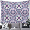 Bohemian mandala tapestry in purple and blue tones hanging above a grey sofa - 100x70cm / Style 3 (Purple-Blue-Pink Mandala)