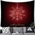 Red and black Christmas tapestry with gold snowflake pattern and Merry Christmas text - 150x100(Peach Skin) / Red Black Gradient Gold Snowflake Design (4)