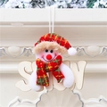 Christmas snowman plush ornament with wooden SNOW sign hanging on a festive tree - Snowman (SNOW)