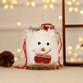 Sacchetto regalo di Natale a forma di pupazzo di neve con bordo in peluche e fiocco - Pupazzo di neve