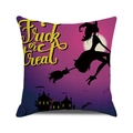 Detail of Halloween pillowcase featuring Trick or Treat text and witch silhouette - Trick or Treat (6)