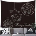 Tapiz de Navidad con diseño de bola de copos de nieve blancos en fondo negro - 100x70(Piel de Melocotón) / Diseño Bola de Navidad Convergente Copos Negros (10)
