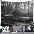 Detail of black and white African elephant tapestry hanging above a modern grey sofa - 150x150 / Black and White Photography Elephant (Style 6)