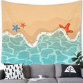 Arazzo paesaggio balneare estivo appeso sopra un divano per decorazione domestica - 200x150cm / Stile 1