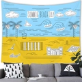 Dettaglio dell'arazzo estivo da spiaggia appeso sopra un divano in un moderno soggiorno - 200x150cm / Stile 6