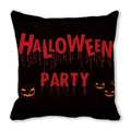 Halloween Party Kissenbezug in Schwarz mit roter Blutschrift und Kürbis-Gesichtern - Halloween-Party Kürbis-Stil (2)