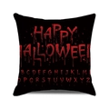 Detail of Halloween cushion cover with red dripping Happy Halloween text and alphabet - 18x18 Inch / Bleeding Alphabet Style (1)
