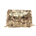 Elegante borsa a mano con paillettes dorate e catena, pochette da sera chic per donna - Oro