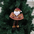 Addobbo Babbo Natale in stoffa con targa in legno Feliz Natal per albero - Babbo Natale