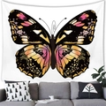 Wandteppich mit Aquarell-Schmetterling in Pink und Orange für die Heimdekoration - Künstlerischer Verlaufs-Schmetterling (1) / Klein