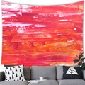 Détail de la tapisserie d'art abstrait moderne avec des textures rouges sur le mur du salon - Style 40 (Style Huileux Superposé Rouge-Orange) / 100x70cm