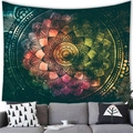 Close-up of mandala tapestry with starry background hanging above a modern grey sofa - 23 / 100x70(Peach Skin)