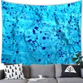 Gros plan d'une tapisserie murale cyan artistique avec taches d'encre bleue et texture - Style 23 (Texture d'Éclaboussure d'Encre Cyan) / 100x70cm