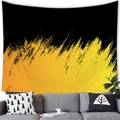 Tapisserie murale abstraite avec traits jaunes sur tissu noir pour décoration intérieure - Style 17 (Rayures Horizontales Noir-Jaune) / 100x70cm