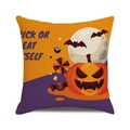 Halloween throw pillow cover featuring orange and purple block design with pumpkin graphics - 18x18 Inch / Orange Purple Color Block Halloween (21)