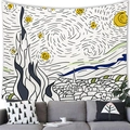 Μοντέρνα ταπετσαρία τοίχου Van Gogh Starry Night με γεωμετρικές γραμμές διακό - 150x100(Σέρμα Ροδάκινου) / Σχέδιο Αρ. 2