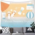 Arazzo da spiaggia con scritta Happy Summer Days per decorazione murale del soggiorno - 100x70cm / Stile 11