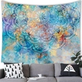 Böhmischer Mandala Wandteppich mit Galaxienmuster über einem grauen Sofa hängend - 150x100(Pfirsichhaut) / Blau-Lila Verlauf Mandala (6)