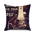 Halloween cartoon ghost and vintage bike decorative square throw pillow cover - Vintage Ghost Bicycle Style (31)