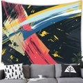 Tapisserie murale moderne abstraite avec coups de pinceau colorés pour décoration - Style 5 (Coups de Pinceau à l'Huile Vifs) / 100x70cm