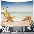 Arazzo spiaggia estiva con conchiglie e stelle marine sopra un divano grigio - 100X70 / Stile 18