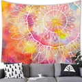 Bohemian mandala wall tapestry with orange and pink gradient sunburst pattern - 5 / 100x70(Peach Skin)