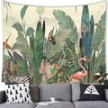 Jungle animals wall tapestry featuring zebras and flamingos for modern room decor - Jungle Animals (17)