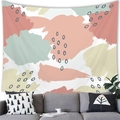 Tapisserie abstraite moderne aux tons Morandi rose et vert sur un mur blanc - Style 34 (Abstrait Rose-Vert Morandi) / 100x70cm