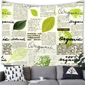 Tropical monstera leaf tapestry with vintage newspaper print design for wall decor - Art Newspaper Layout Plants (14)