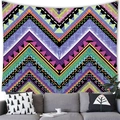 Aztec colorful geometric zigzag tapestry wall hanging for bohemian living room decor - 100cmx70cm / Pattern 3