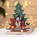 DIY wooden Christmas sleigh ornament with green tree and snowman XMAS display - Small Snowman Style (Christmas DIY Sleigh)