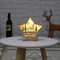 Luminous star-shaped wooden LED Christmas ornament with forest and reindeer silhouette - Small Reindeer Style