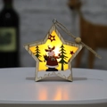 Nordic LED wooden star ornament featuring a glowing reindeer and pine forest scene - Star Reindeer