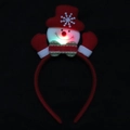LED light-up Christmas headband featuring a red hat snowman and festive gloves - Luminous Raised Hand Snowman