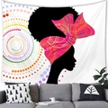 Detail of African woman tapestry wall hanging showing brushed fabric texture over a sofa - 15 / 100x70(Peach Skin)