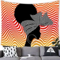 Detail of African woman silhouette tapestry hanging over a sofa in a modern room - 13 / 100x70(Peach Skin)