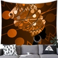 African woman silhouette tapestry with geometric headwrap for living room decor - 3 / 100x70(Peach Skin)