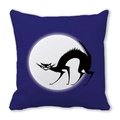 Halloween throw pillow cover featuring a black cat silhouette against a white full moon - Moon and Black Cat (21)