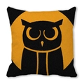 Halloween black owl silhouette on orange moon square peach skin pillowcase cover - Owl Silhouette (22)